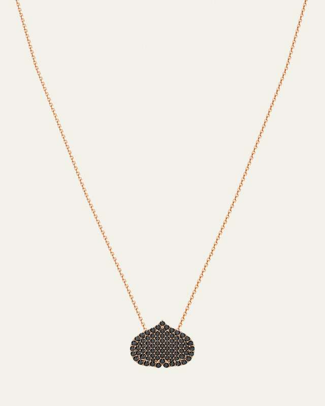 Eye Adore Black Diamond Pave Pendant Necklace, 15mm
